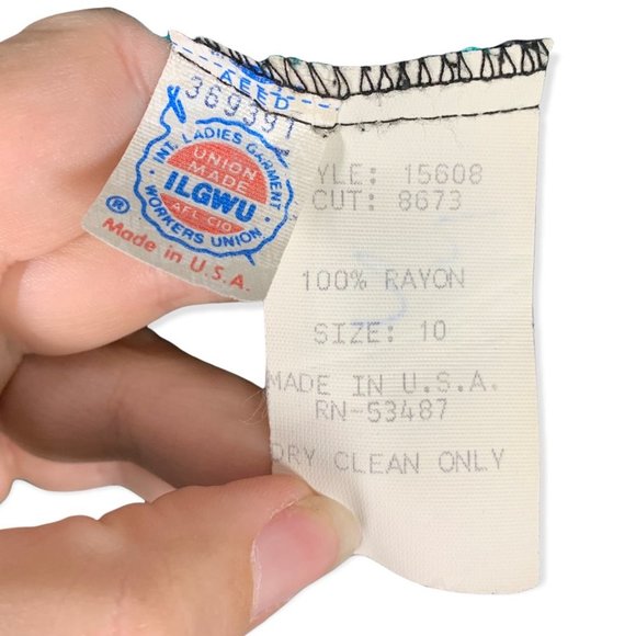 Vintage 90s Abstract Jungle Floral Print Skirt Set Medium - Picture 14 of 14